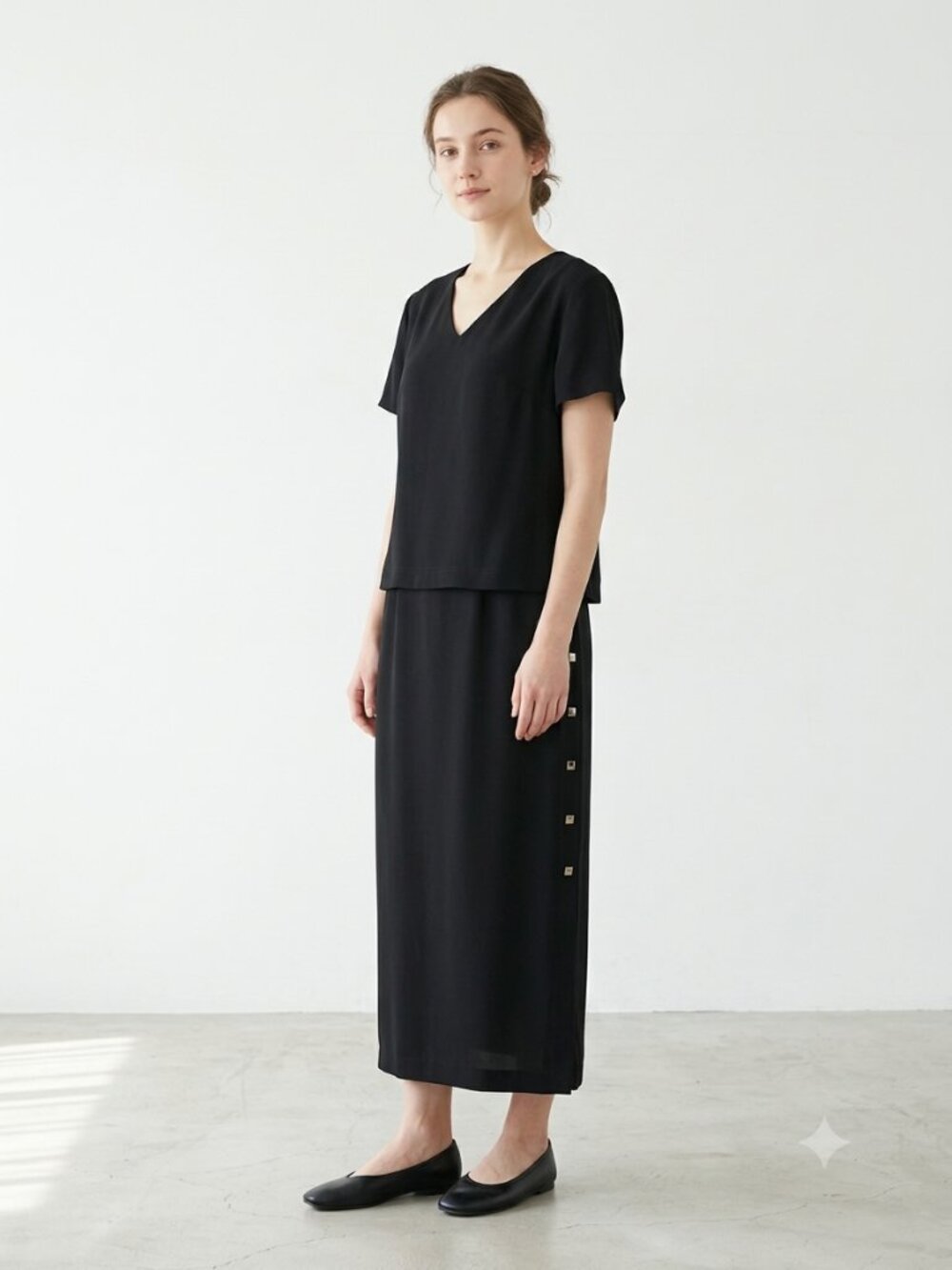 Jones New York Dress Black Maxi Layered Office Party 12